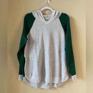 EVOLUTION Color block long sleeve hooded sweater